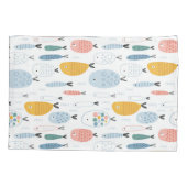 Cute Doodle School of Fish Pattern Kussensloop (Achterkant)
