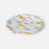 Cute Doodle School of Fish Pattern Papieren Bordje (Gekanteld)