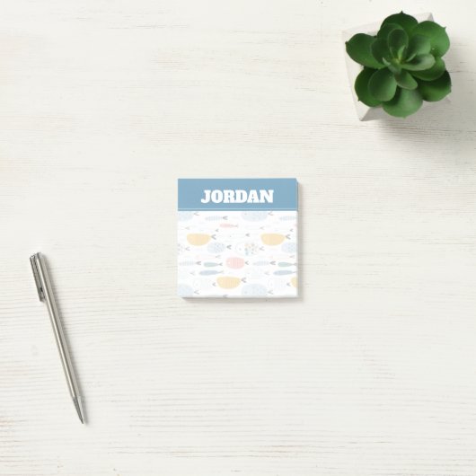 Cute Doodle School of Fish Pattern Post-it® Notes (Kantoor)