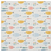 Cute Doodle School of Fish Pattern Stof (Swatch)