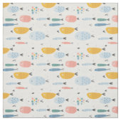 Cute Doodle School of Fish Pattern Stof (Swatch)