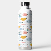 Cute Doodle School of Fish Pattern Waterfles (Links)