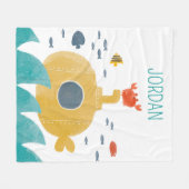 Cute Doodle Submarine | Onderzoek Fleece Deken (Voorkant (Horizontaal))