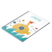 Cute Doodle Submarine | Onderzoek Notitieboek (Linkerzijde)