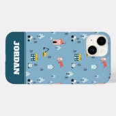 Cute Doodle Town Scene Patroon Case-Mate iPhone Case (Achterkant (horizontaal))
