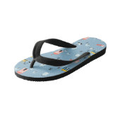 Cute Doodle Town Scene Patroon Kinder Teenslippers (Schuin)