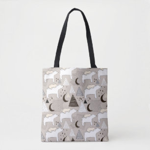 Cute Doodle Woodland Beer Pattern Draagtas