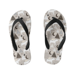 Cute Doodle Woodland Beer Pattern Kinder Teenslippers