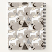 Cute Doodle Woodland Beer Pattern Notitieboek (Achterkant)