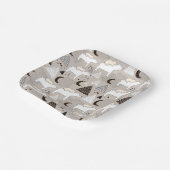 Cute Doodle Woodland Beer Pattern Papieren Bordje (Gebogen)