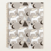 Cute Doodle Woodland Beer Pattern Planner (Voorkant)