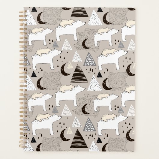 Cute Doodle Woodland Beer Pattern Planner (Voorkant)