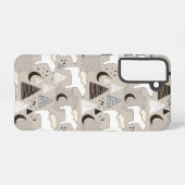 Cute Doodle Woodland Beer Pattern Samsung Galaxy Hoesje (Achterkant horizontaal)