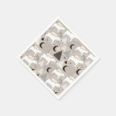 Cute Doodle Woodland Beer Pattern Servet (Hoek)