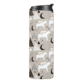 Cute Doodle Woodland Beer Pattern Thermosbeker (Gedraaid links)