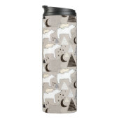 Cute Doodle Woodland Beer Pattern Thermosbeker (Geroteerd rechts)