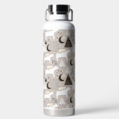 Cute Doodle Woodland Beer Pattern Waterfles (Achterkant)