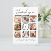 Cute Doodles Multi Foto Bedankt Baby Shower (Staand voorkant)
