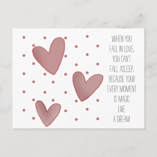 Cute Dots and Hearts Pattern Valentine's Postcard Feestdagenkaart (Voorkant)