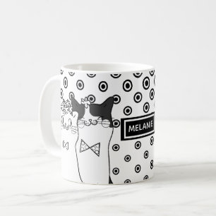 Cute Dotty Cats in Love Personated Koffiemok