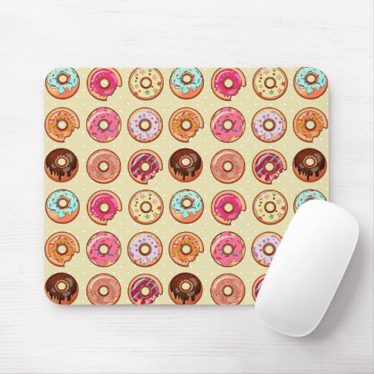 Cute Doughnut Pattern Muismat (Met muis)