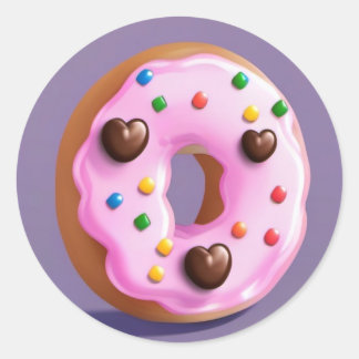 Cute Doughnut Ronde Sticker