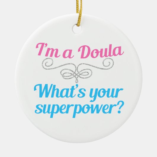 Cute Doula Superheld Keramisch Ornament (Voorkant)
