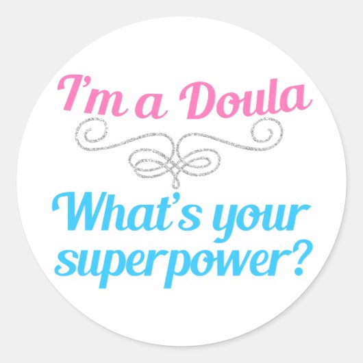 Cute Doula Superheld Ronde Sticker (Voorkant)
