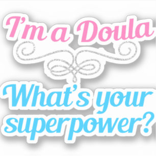 Cute Doula Superheld Sticker