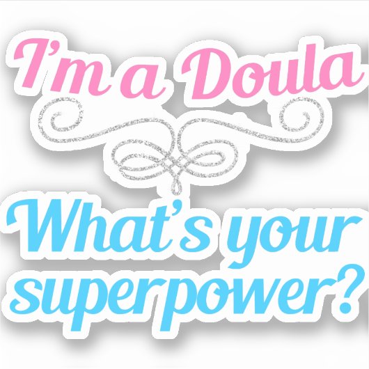 Cute Doula Superheld Sticker (Voorkant)
