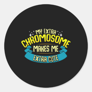 Cute Down Syndroom Quote Awareness Maand Gift Tris Ronde Sticker