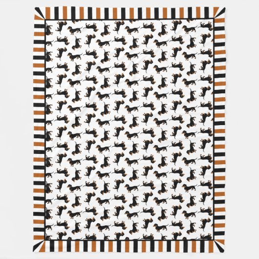 Cute Doxies Dachshund Pattern Blanket Fleece Deken (Voorkant)