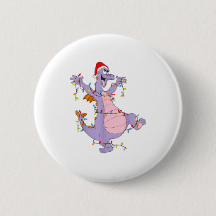 Cute Draak Kerstverlichting Kerstman Hoed Dier Man Ronde Button 5,7 Cm