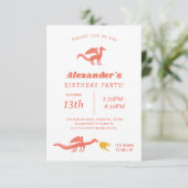Cute Dragon Anniversaire Fête Invitation (Debout devant)