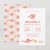 Cute Dragon Anniversaire Fête Invitation (Devant / Derrière)