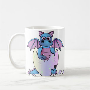 Cute Dragon Baby in Cracked Egg - Blauw / Paars Koffiemok