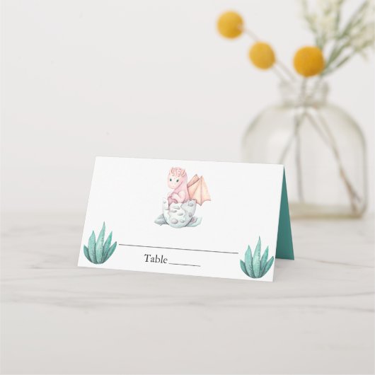 Cute Dragon Baby Shower & Birthday Table Name (Voorkant)