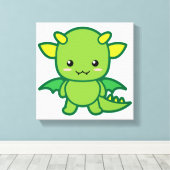Cute Dragon Canvas Afdruk (Insitu (Houten vloer))