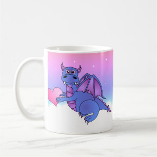 Cute Dragon Heart Mok Blue - Roze - Paars