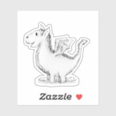 Cute Dragon Sketch Sticker (Vel)
