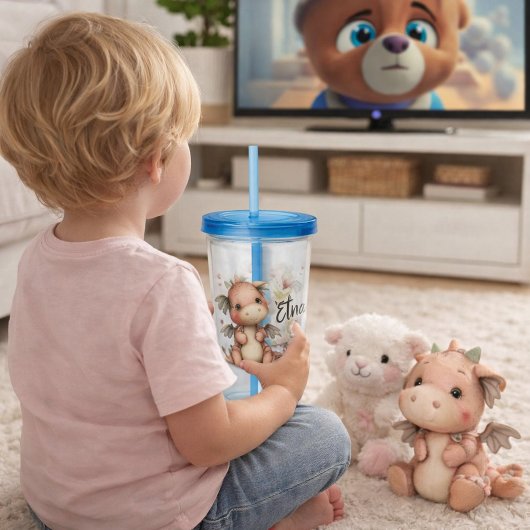 Cute Dragon with Forest Accents Acryl Drinkbeker