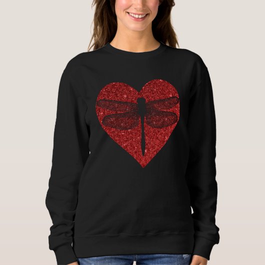 Cute Dragonfly Heart Valentines Day Dragonfly Trui (Voorkant)