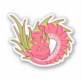 Cute Dragonfruit Dragon Sweet Sleeping Baby Sticker