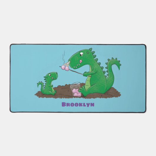 Cute dragons roasting marshmallows cartoon bureaumat (Voorkant)
