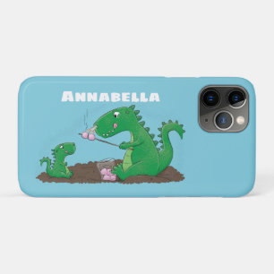 Cute dragons roasting marshmallows cartoon iPhone 11 pro hoesje