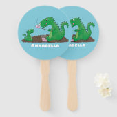 Cute dragons roasting marshmallows cartoon handwaaier (Voorkant en achterkant)