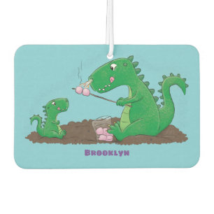 Cute dragons roasting marshmallows cartoon luchtverfrisser