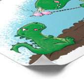 Cute dragons roasting marshmallows cartoon poster (Hoek)