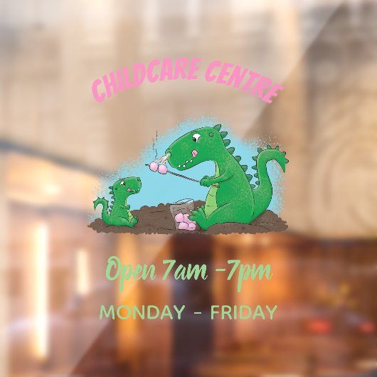 Cute dragons roasting marshmallows cartoon raamsticker (Vel 2)