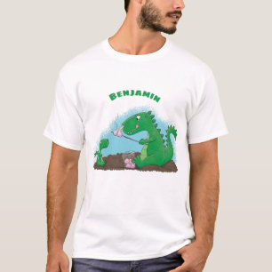 Cute dragons roasting marshmallows cartoon t-shirt